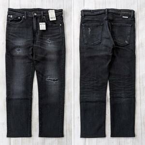 EDWIN/エドウィン/Slim Tapered/スリムテーパード/新品タグ付き/ストレッチ素材/USED加工/ダメージ・リペア加工/ブラックデニム/日本製