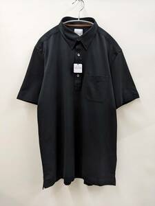 Paul Smith/ポールスミス/光沢滑らか素材/ポロシャツ/マルチストライプ切り替え/SIZE L/新品タグ付き/ブラック