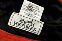 Hermes エルメス　帽子　ハット　サイズ57　ブラック/レッド_画像3