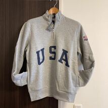 レア未使用POLO RALPH LAURENロンハーマン別注☆スウェット☆M☆コットン/GRY/USAプリント_画像2