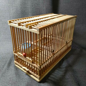 手作り　竹製　竹細工　鳥かご　鳥籠　メジロ　アンティーク　現状渡し　Ａ