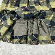 シビラ Sybilla ウール チェック プリーツ スカート 刺繍 ミディ丈 Lサイズ 大きいサイズ_画像6