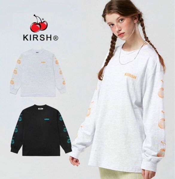 KIRSH グレー ロングTシャツ フリーサイズ サブカル 長袖 男女
