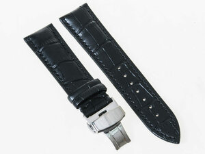 腕時計 交換用パーツ 合金製 Dバックル バタフライバックル/ダブルタイプ/幅22mm#ブラック FA-44858