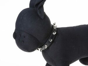 犬用首輪 ペット トゲトゲ スパイク スタッズデザイン Mサイズ#ブラック ZA-35498