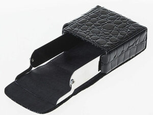  stylish PU leather made / card-case case card storage adjustment / cigarettes inserting cigarette case # stone pattern / black ZA-36295