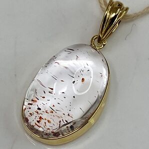 k18YG AU750 18金天然 ストロベリークォーツ ペンダント