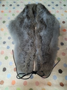 lea clement muffler tippet ribbon fur charcoal gray lady's 