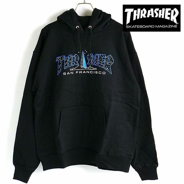 新品・未使用スラッシャー THRASHER　PYRAMID HOOD パーカー ブラック