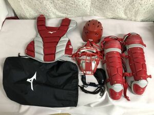 P07-011-1214-115 【中古】MIZUNO J.S.B.B キャッチャー用防具セット 傷や汚れあり プロテクターに名前の表記あり