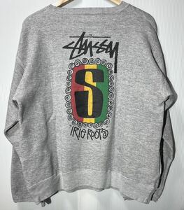 珍品 80s old stussy bootleg クルースウェット L グレー 中国製 ヴィンテージ ステューシー風 黒タグ ラスタ オールドスケート