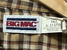 80s BIG MAC ヴィンテージ ウエスタンシャツ 長袖 チェック柄 XL ベージュ系 USA製 ビッグマック J.C.Penney ワーク 良サイズ_画像3