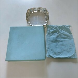 M154 Tiffany& Co. ティファニー TERLING SILVER 銀 皿 トレー プレート 食器 サイズ約21×21×4cm 重さ約471g