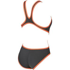 【即決】Arena アリーナ 女性用 競泳水着 Big Logo GREY-FLUO ORANGE USA28の画像2