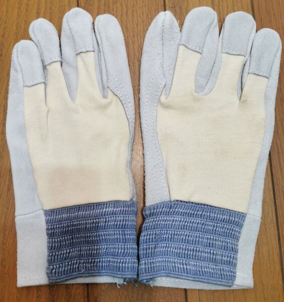 未使用 作業用革手袋 甲メリヤス サイズL