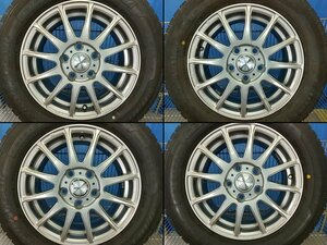 【1円開始】8分山！ウェッズ＋20年製アイスナビ7●15インチ6J＋53 5穴PCD114.3●195/65R15●タイヤホイール4本●80ノア●(fW745