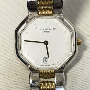 美品 電池交換済 クリスチャンディオール DIOR CDロゴ 高級スイス オクタゴン 48-203 レディースクオーツ腕時計 IW312BT06CHR