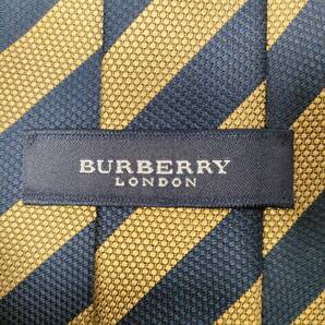 バーバリー BURBERRY ネクタイ ネイビー系×ゴールド系 ストライプ 中古品 【14767の画像7