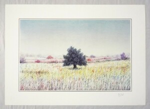 ヨーロッパ製 メタリックアートポスター ボサロ「草原の木」-2 シ－トサイズ50X70cmで納品対応可