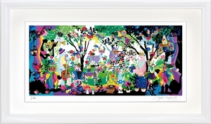 ジークレー版画 額装絵画 ホラグチカヨ 「恋は夜からやってくる」 630X355