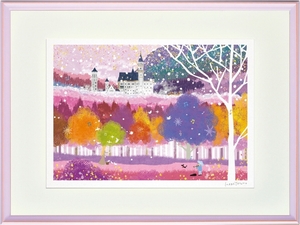 Art hand Auction Giclée-Druck gerahmtes Gemälde von Tatsuo Hari Schloss Neuschwanstein und Cinderella-Enzyklopädie, Kunstwerk, drucken, Andere