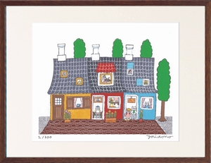 Art hand Auction Giclee print, framed painting, yoridono, Cute Western-style tenement house by Taishi, Artwork, Prints, others