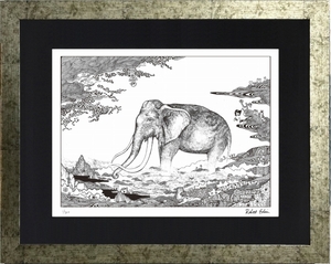 ジークレー版画 額装絵画 ROBERT EDWIN 「Elephant」 太子
