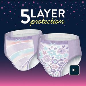 【海外の紙おむつ】Goodnites XL(43-64kg) 女の子用 ２枚【ABDL スーパービッグより大きい】