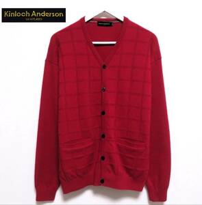 未使用に近い極美品 KinlochAnderson SCOTLAND CASHMERE 高級カシミヤ100％ カーディガン ふわとろニット メンズウエア 紳士 L ダーバン