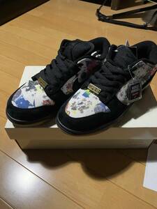 １円スタ－ト supreme x nike sb dunk low og qs/rammellzee/us8/FD8778 001