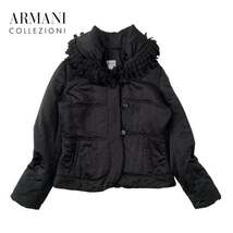 NA710さ@ ARMANI COLLEZIONI ショート丈 コートジャケット ブルゾン サイズ10/XL ブラック 黒_画像1