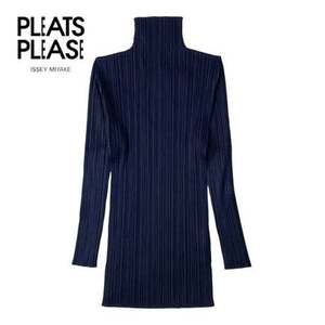 NA998ね Aランク 美品 PLEATS PLEASE プリーツ カットソー サイズ3/L ネイビー ISSEY MIYAKE