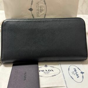 プラダ　PRADA 財布　長財布　サフィアーノレザー　ラウンドファスナー　メンズ　