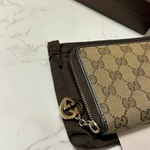 グッチ　GUCCI 財布　長財布　GGキャンバス　ハート金具　ラウンドファスナー　レディース　_画像6