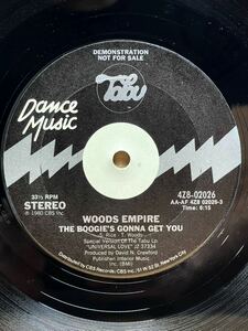 Woods Empire - The Boogie's Gonna Get You Tabu Records - 4Z8-02026 フォーマット： Vinyl ,12 , 33 1/3 RPM ,Promo,Stereo, US 1980