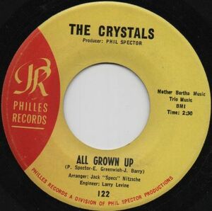 PHIL SPECTOR【US ORIGINAL SINGLE 3枚】クリスタルズ/CRYSTALS - HE'S SURE THE BOY I LOVE + DA DOO RON RON + ALL GROWN UP