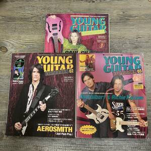 S-3556■3冊セット YOUNG GUITAR BEGINNERS(ヤングギター ビギナーズ)■DVD CD付■エアロスミス/ポール・ギルバート■2000年～2003年発行