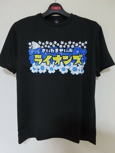 埼玉西武ライオンズ 昭和風レトロデザイン ドライ Tシャツ Lサイズ 黒 ブラック 半袖 グッズ プロ野球 2023 県営大宮球場 ベルーナドーム