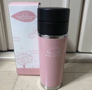 新品未使用 ダイハツ 保温保冷機能付き携帯マグ ピンク ステンレスボトル 300ml eco style 非売品