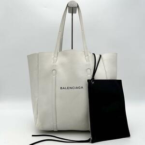 881 ★1円スタート★ 美品 BALENCIAGA バレンシアガ トートバッグ レザー ホワイト ポーチ付き エブリデイ　メンズ 　レディース