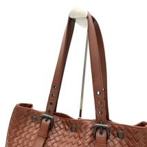 897 ★1円スタート★ 極美品 BOTTEGA VENETA ボッテガヴェネタ トートバッグ アキャトル イントレチャート 茶色 レザー メンズ レディース_画像3