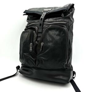 859 ★1円スタート★ 極美品 TUMI トゥミ リュック バックパック オールレザー ブラック メンズ ビジネス 大容量 旅行 出張 通勤 帰省