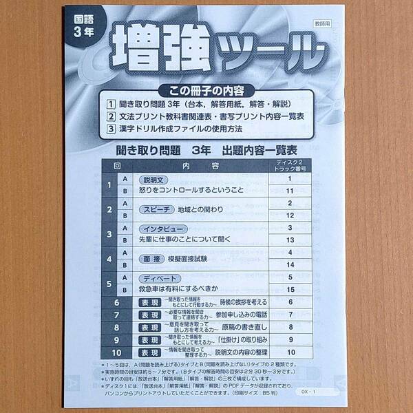 令和3年 新学習指導要領「聞き取り問題 冊子 国語 3年 新学社 新・基礎の学習 学習の達成」光村図書 光村 東京書籍 教育出版 三省堂.