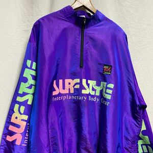 オールド　アメリカ製　SURF STYLE ハーフジップ　プルオーバー　80s 90s 古着　ヴィンテージ　アノラック　USA 米国製