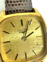 【稼働品】LONGINES ロンジン 腕時計 2針 手巻き ゴールド色 ベルト傷み有 レディース 腕時計 詳細不明_画像4