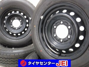 15インチ トヨタ ハイエース純正 195/80R15 6J 139.7 ブリヂストン 2023年製 新車外し 中古タイヤホイール【4本】送料無料(AMS15-0726）