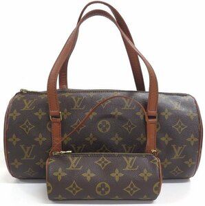 ルイヴィトン モノグラム 旧型 パピヨン ポーチ付き ハンドバッグ 筒形 LOUIS VUITTON