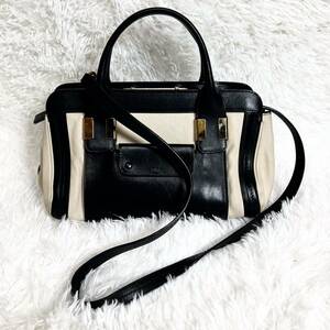 Chloe クロエ リトルアリス 2way ハンドバッグ レザー モノトーン