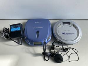 Et975◆SONY ソニー◆CD WALKMAN CDウォークマン D-E400 D-E666 ブルー/青 ポータブルプレーヤー 2点セット イヤホン付 オーディオ機器