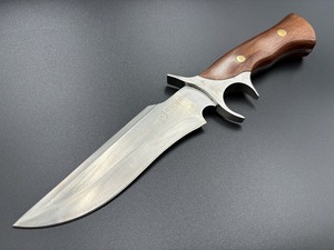 LB-615★NEUTRAL KNIVES★ウッドハンドル シースナイフ フィンガーガード キャンプ アウトドア フィッシング　※シース要リペア　傷少し有